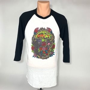 Obey Womens L Graphic Baseball Tee Made in USA